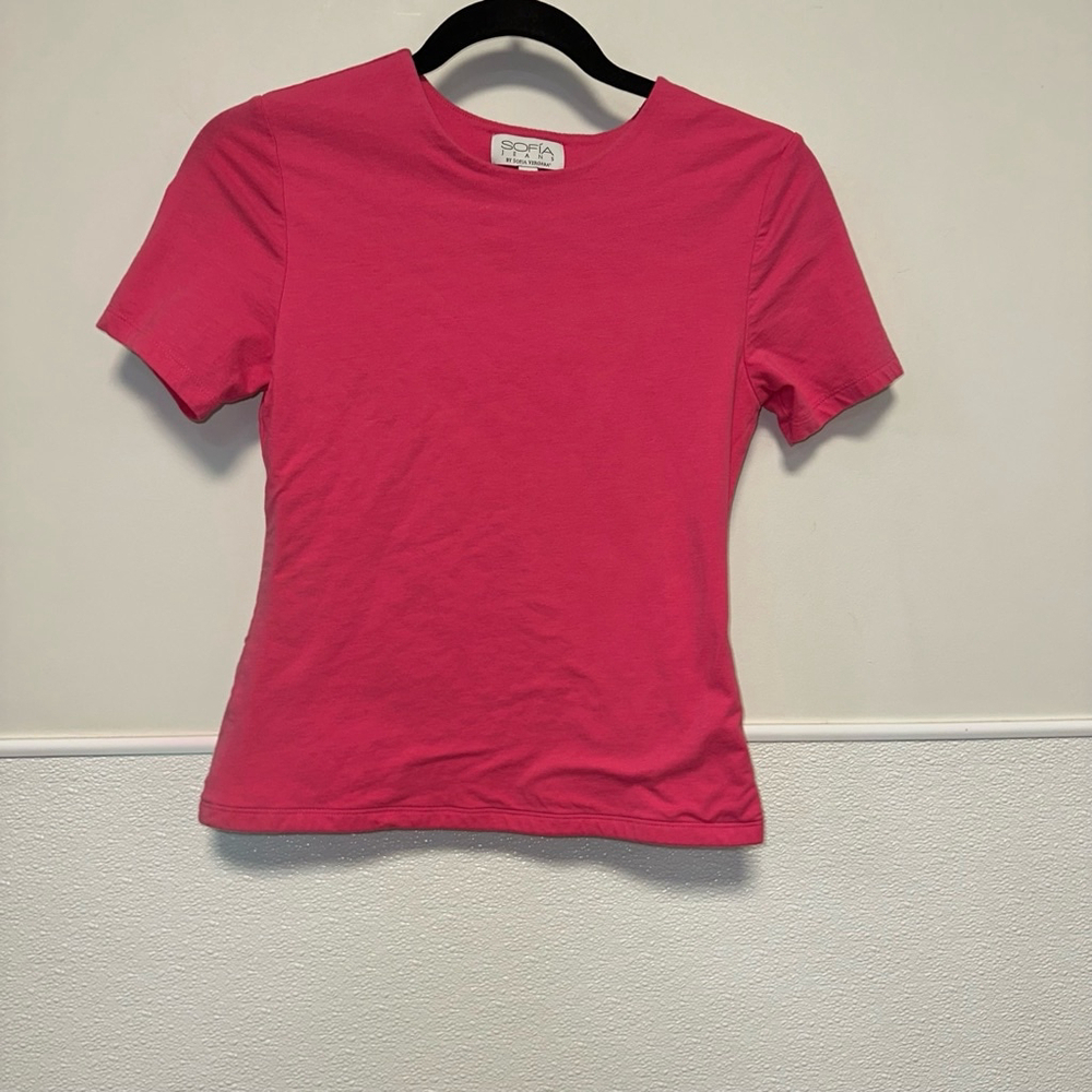 Women's Sofia Jeans T-Shirt Size S Hot Pink Fitted